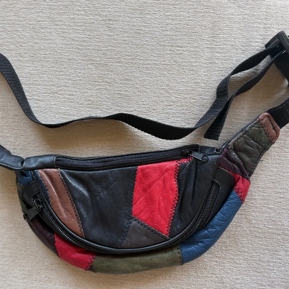Vintage Patchwork Genuine Leather Belt/Waist Bag